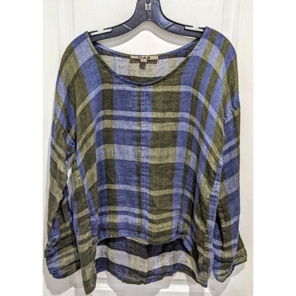 FLAX | Plaid Linen Shirt - Picture 1 of 7